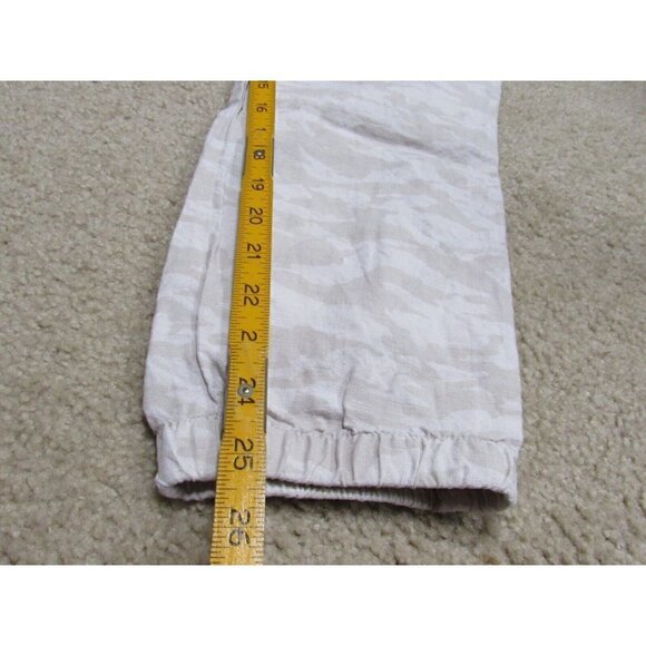 Athleta Cabo Tide Linen Jogger Pants Women Size 10 in Neutral Camo Pull On - Picture 7 of 7